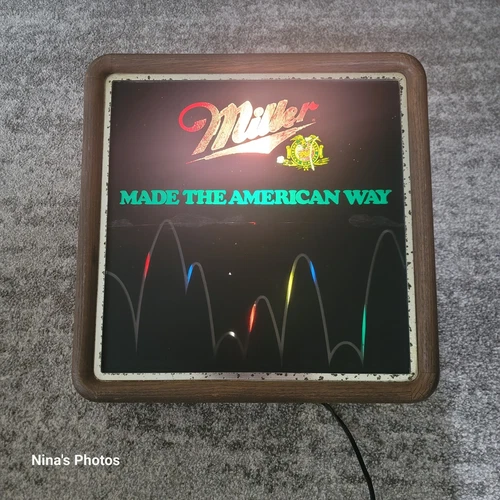 VTG 80's Miller Beer Bouncing Ball Motion Light Sign Made The American Way FLAWS