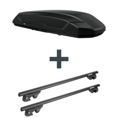 Dachbox Thule Pulse 2 XL + Dachträger Menabo Sherman für VW Golf Plus 5M1/521