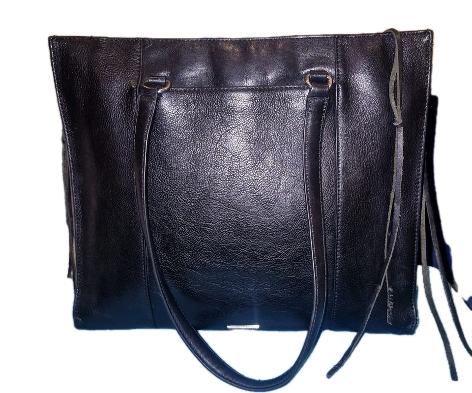 Bolso de Mano Rebecca Minkoff "Always On Side" Grande Negro Cuero Suave Regan Cartera Foto 2 de 4