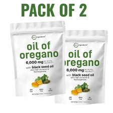 2X Oil of Oregano with Black Seed Oil Softgels, 300 Count, Non-GMO  Gluten-Free