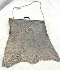 ESTATE VINTAGE ART DECO 935 STERLING SILVER FINE MESH HANDBAG 111 GRAMS