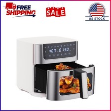 Gianna 6 Quart Air Fryer, 9-in-1 Functions, Ceramic Coating, 90°–450°F, White