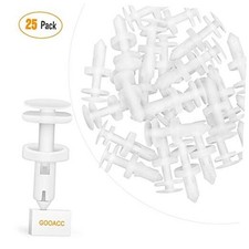 25PCS Door Panel Clips 1/4" Hole Size Push-Type Nylon Bumper Fastener Rivet