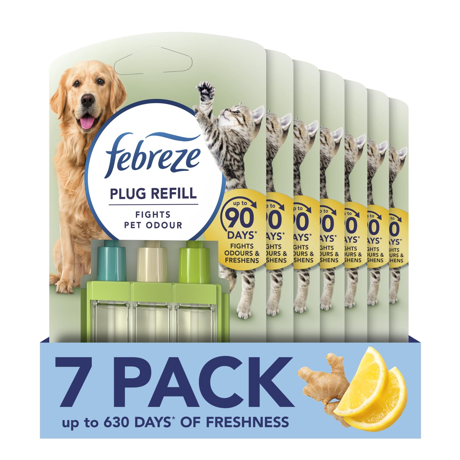 Febreze 3Volution Plug-In Air Freshener Refill, Pack of 7 (20ML x 7), Pet