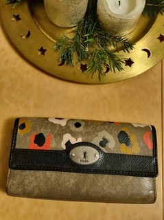 Fossil Leder Wallet Portemonnaie Camouflage 12 Kartenfächer mehrere Fächer TOP
