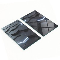 Glas-Deko-Servierplatten FüR Vorspeisen, Abstraktion, 2X30X52 Cm
