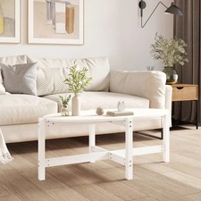WALPLUS White Coffee Table 118x63x45 cm Solid Wood Pine Stylish & Sturdy