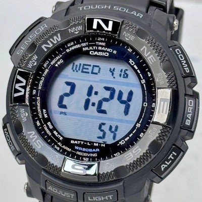 Excellent condition PROTREK PRW-2600Y radio solar watch in black and navy
