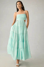 New Anthropologie Let Me Be Cutout Tiered Dress sz M