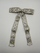 VTG 1940 Silver Sparkle Hair Bow Barrette Bowtie? Rust Resistant Signed Kirkland