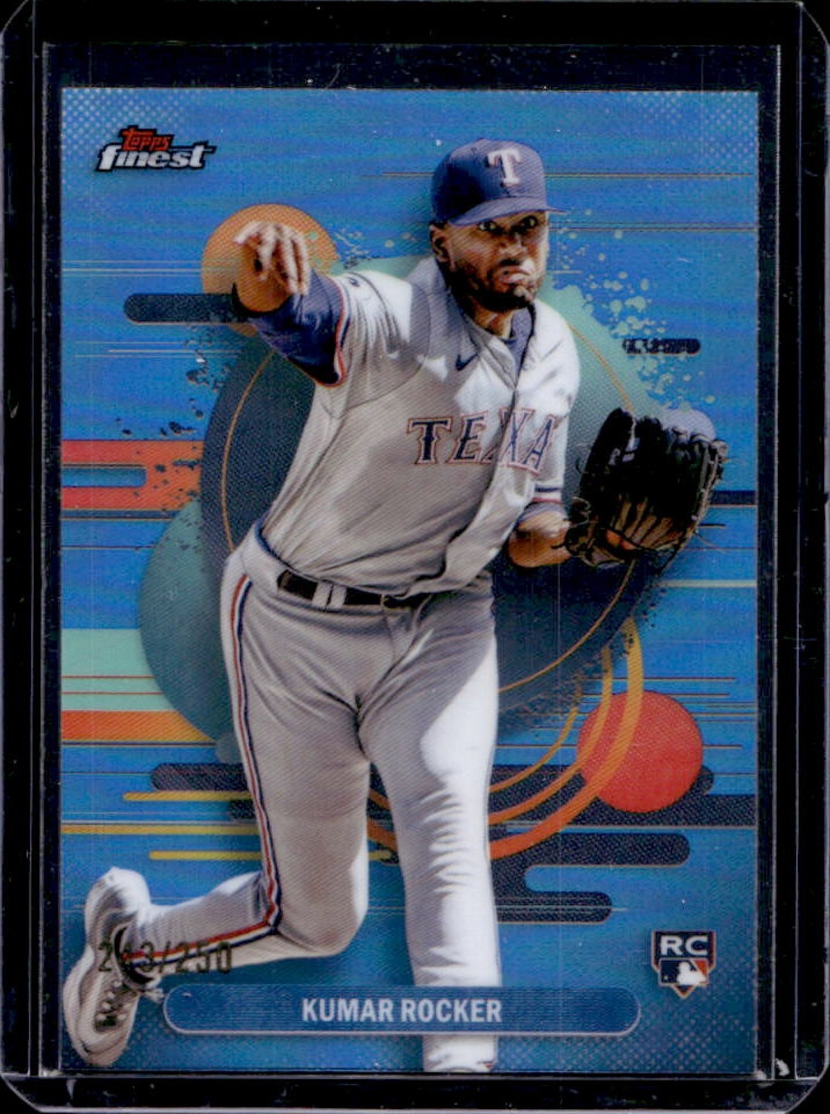 2025 Finest Kumar Rocker Uncommon RC Sky Blue Refractor #/250 Rangers