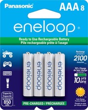 Panasonic BK-4MCCA8BA AAA 2100 Cycle Ni-MH Pre-Charged Rechargeable Batteries...