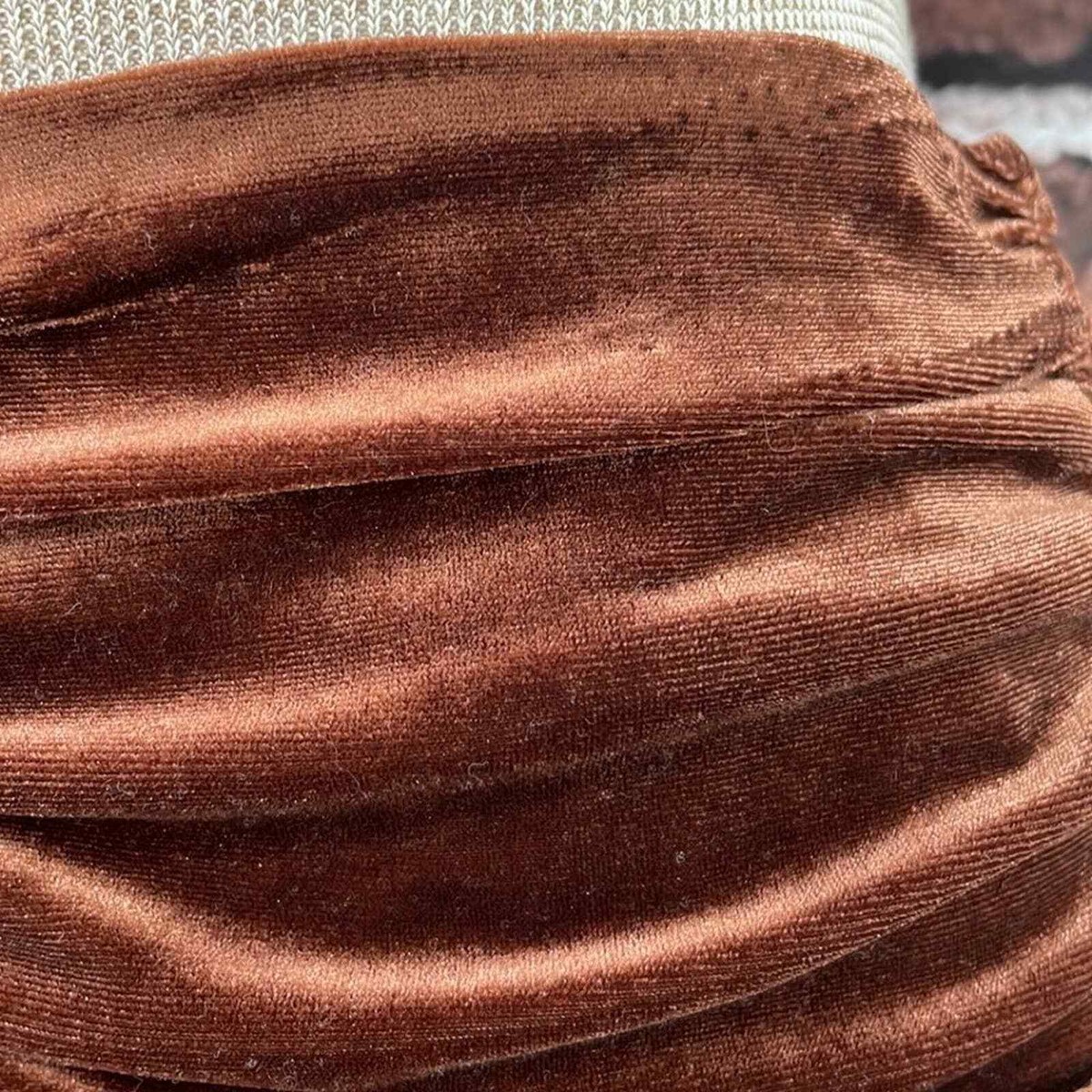Collective The Label Skirt Women's 0 Brown Ruched Velvet Flare View 6