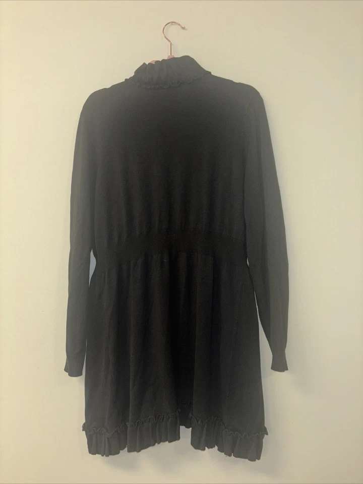 Suéter plumero Style&Co para mujer talla Lg gris acogedor cintura larga ceñida volantes cómodo Foto 4 de 4