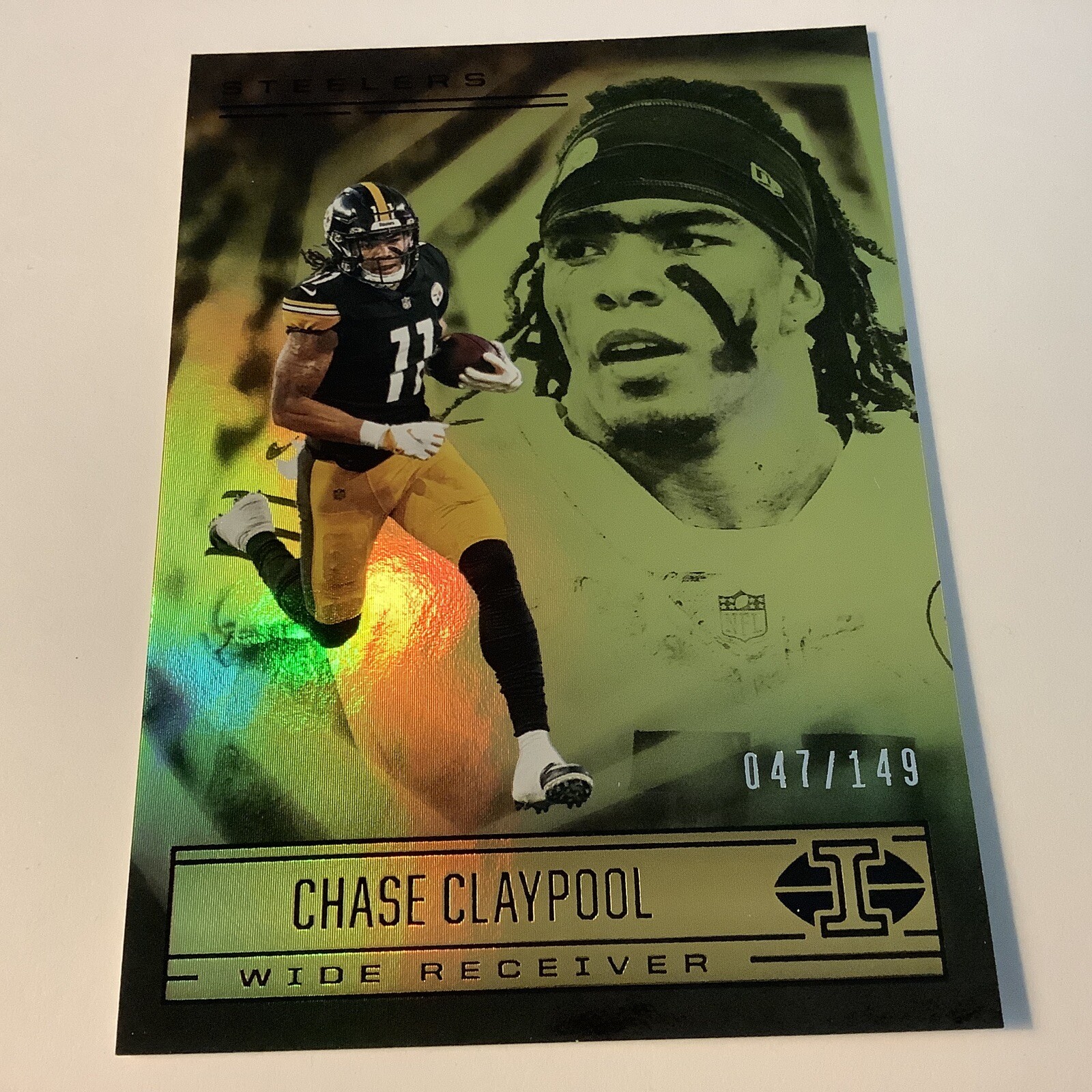 2021 Panini Illusions Trophy Collection Yellow /149 Chase Claypool #45