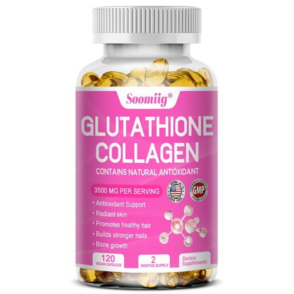 l glutathione 2000mg Glutathione 2000mg 120 softgels & Collagen Skin Whitening Capsules  Supplement
