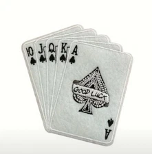 Royal Flush Cards Poker Aces Embroidered Iron-on/Sew-on Patch for DIY