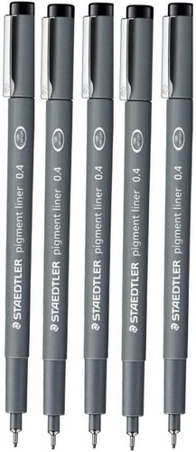 Staedtler 0.4 mm Pigment Liner Fineliner Sketching Drawing Drafting Pens Pack...