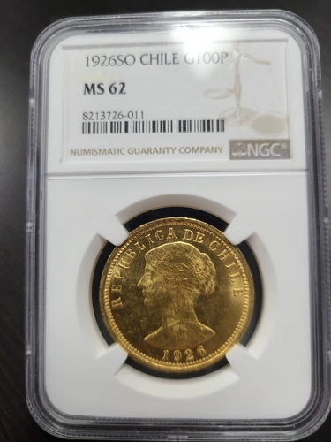 1926 SO Chile Gold 100 pesos, NGC Graded MS-62, Only 678 K. Minted, Make Offer