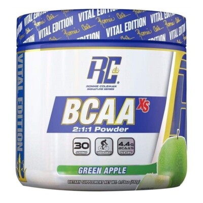 Ronnie Coleman Signature BCAA XS Green Apple 183g / 30 serv 08/26 + Samples