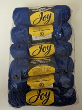 LION BRAND JOY YARN, LOT OF 6, COL BLUE, 3 ounces, 4 Ply, 100 Virgin Acrylic