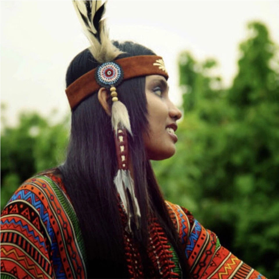 Indian bandana Headband Indian Headdress made from Feather - Image 3 of 3