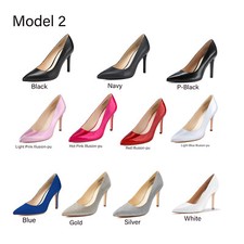 Women's 4 Inch Pumps Pointy Toe Wedding Dress Shoes Slip on Stiletto Pumps