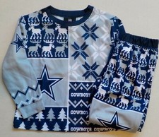 DALLAS COWBOYS FOCO HOLIDAY PAJAMA SET TODDLER 3T 4T PANTS SHIRT POLYESTER NIP