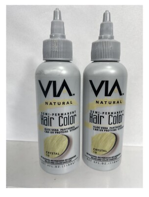 (2) Blonde Via Natural 10 Crystal Semi-Permanent Hair Color No Alcohol/Peroxide