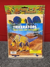 Triceratops dinosaur 3d wood puzzle colored new in package old store stock