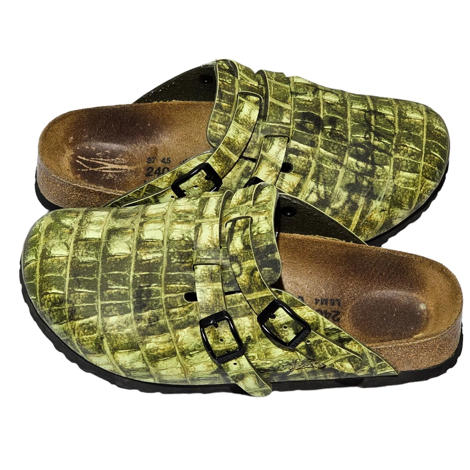 Birkenstock BIRKI'S Mules Mujer Talla 6/Hombre 4 Zapatos Sandalias Verde Serpiente Foto 3 de 4