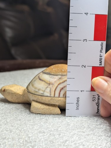 Vintage Hand Carved And Polished Marble Turtle 5.75" Long - Picture 11 of 12