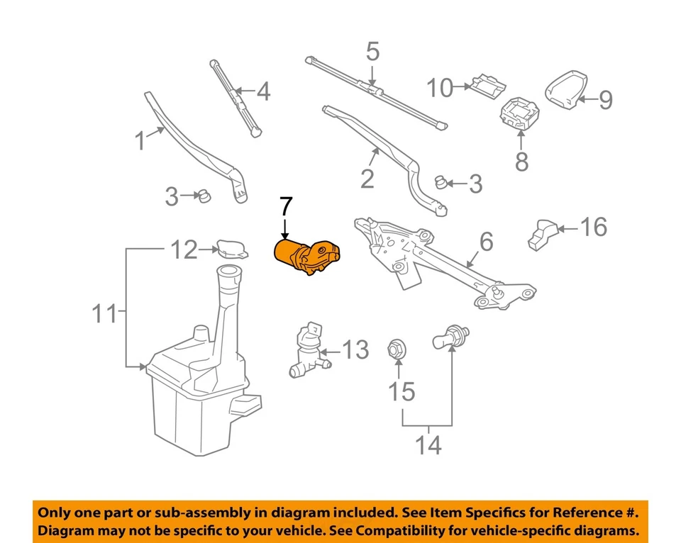 Motor limpiaparabrisas usado se adapta a: Toyota Avalon 2006 grado A Foto 3 de 4