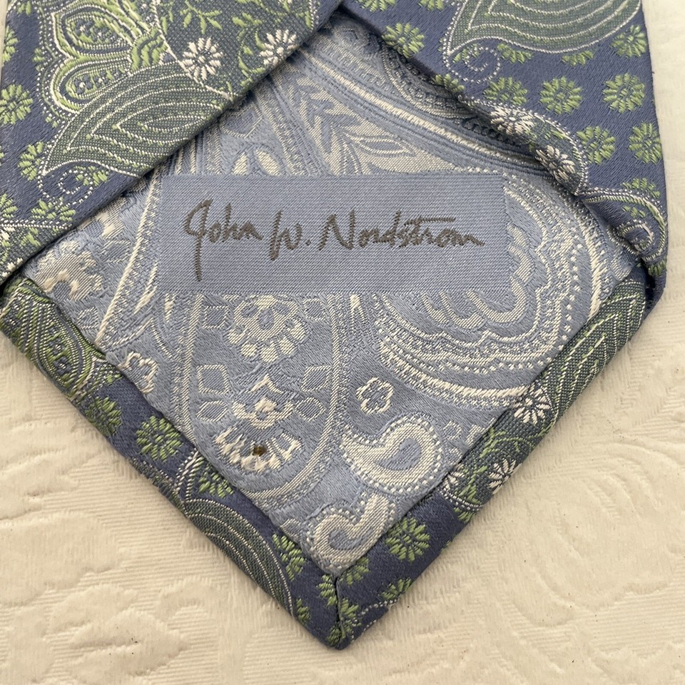 JOHN W. NORDSTROM Black Silver Abstract Floral Silk Tie main image 1