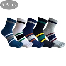 5 Pairs Man Short Toe Socks Cotton Striped Business Young Casual, Fashion Sweat-