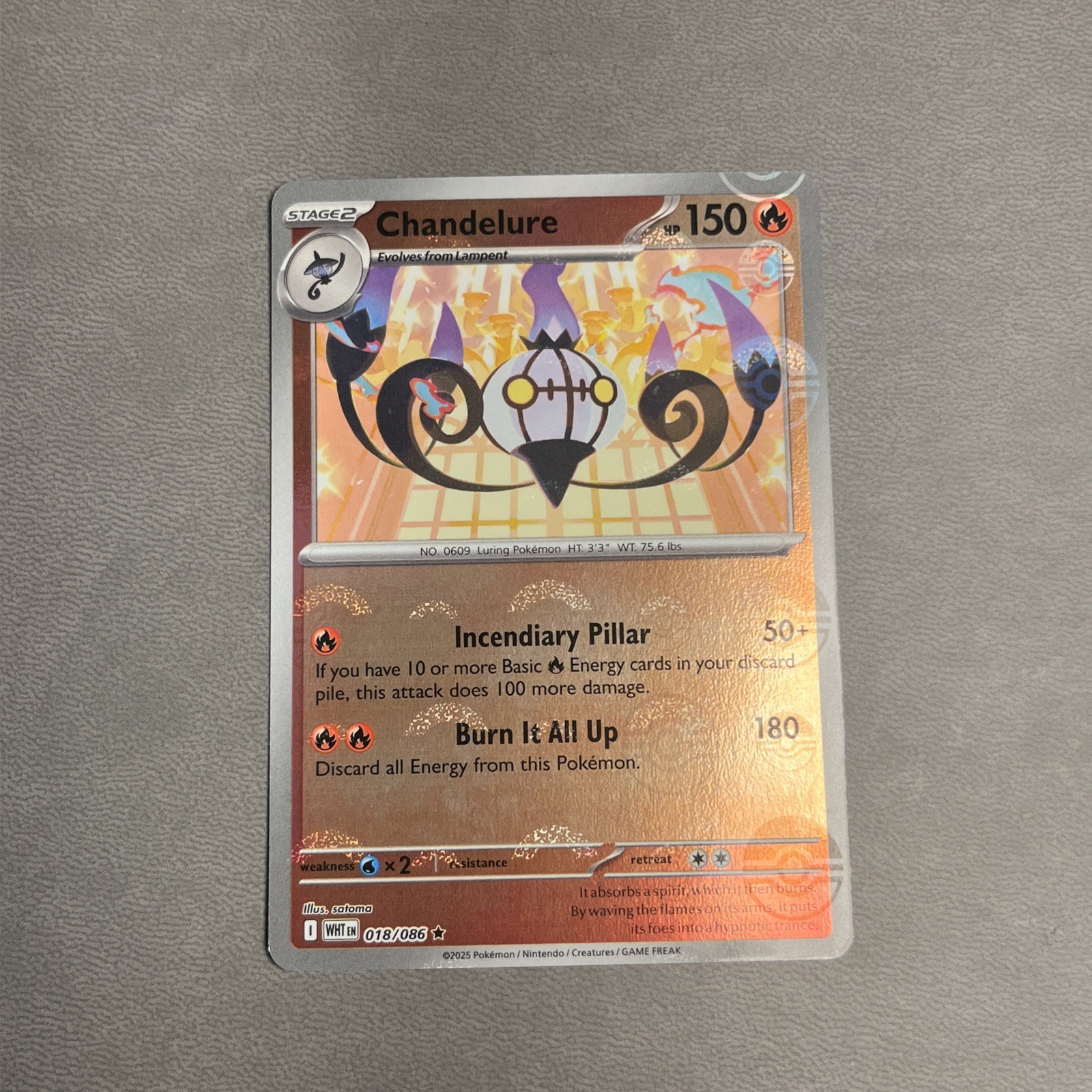 2025 Pokemon TCG White Flare Chandelure Masterball 18/86 English NM