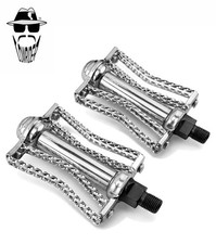 ORIGINAL LOWRIDER Sweet Heart Double Square Twisted Butterfly Pedals 1/2 Chrome.