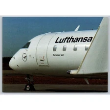 Lufthansa Airline Canadair Jet Aviation Aircraft Airplane Postcard