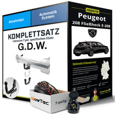 Für PEUGEOT 208 Fließheck E-208 Anhängerkupplung abnehmbar +eSatz 7pol 19- NEU