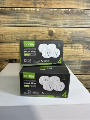 #ad GHome Voice Control Smart Plugs 8 total plugs LOT of 2 FAST FREE SHIPPING $27.99