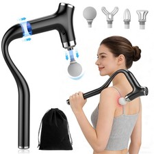 Detachable Long Handle Massage Gun for Back Pain Relief, Deep Tissue Percussion