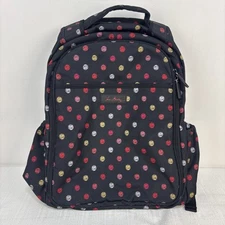 Vera Bradley Black Bookbag Backpack Diaper Bag Baby Bag Havana Spots Polka Dot