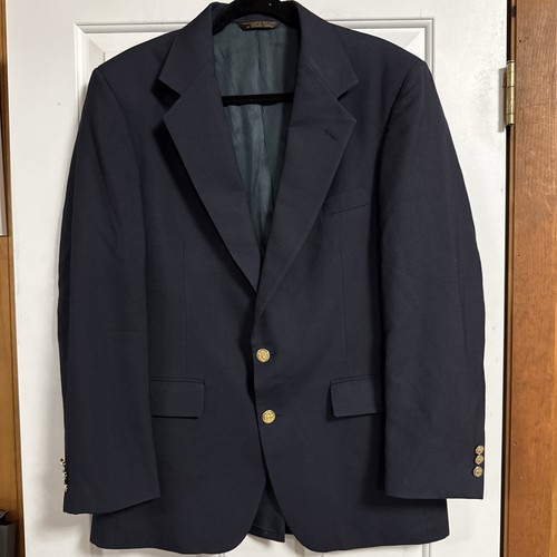 Botany 500 Men's Sport Coat Blazer Two Button Navy Blue Size 39R Single Breasted