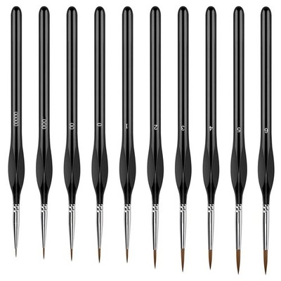 10 Stück Detail Pinsel Set Miniatur Modell Warhammer Pinsel mit feiner Spitze