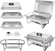 Chafing Dish Buffet Set 2 Pack 8QT Stainless Steel Buffet Chafers,Food Warm...