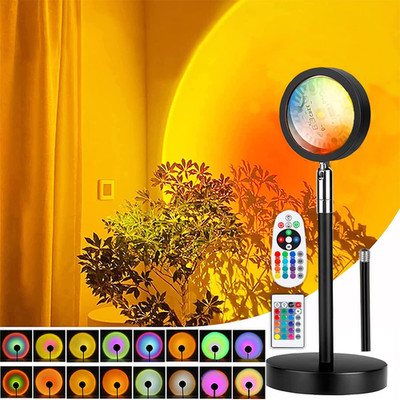 Sunset Lamp,Sonnenuntergang Lampe Mit Usb,Höhenverstellbar LED Nachtlicht Rainbo