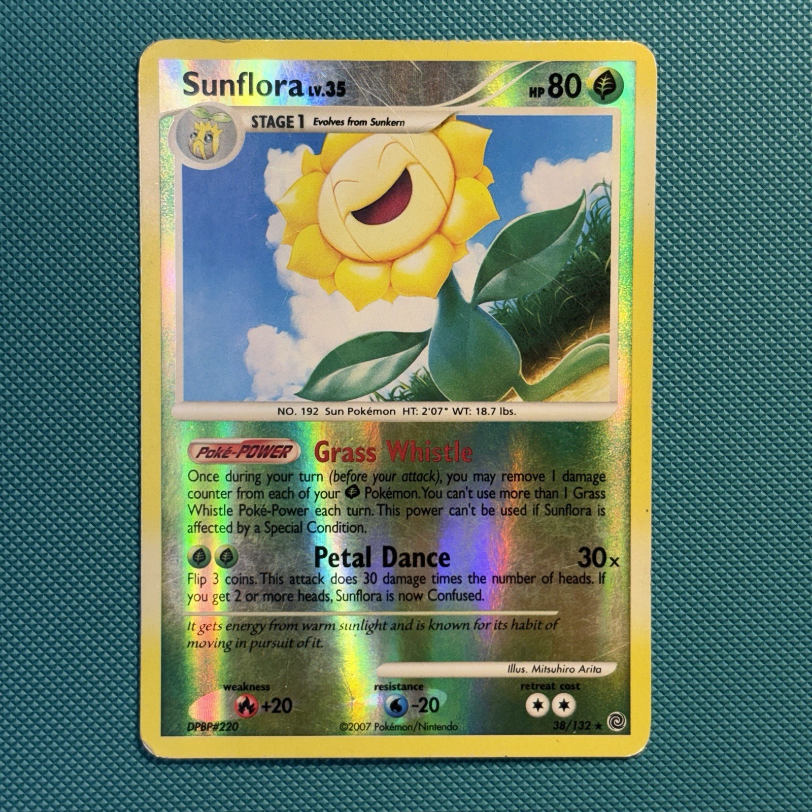Pokemon TCG Reverse Holo Rare Sunflora 38/132 Secret Wonders Mid-Era 2007