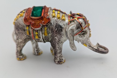 Tiffany & Co Sterling Silver Circus Elephant w/ Enamel By Gene Moore Italian