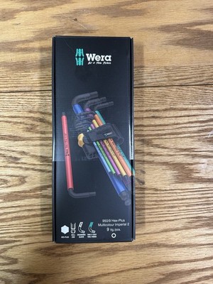 Wera 950/9 Hex-Plus Multicolor Imperial SAE Ball End Hex Key Set 9pc