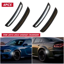 White Front Rear LED Side Marker Light Smoked Lens For Dodge Charger 2015-2023